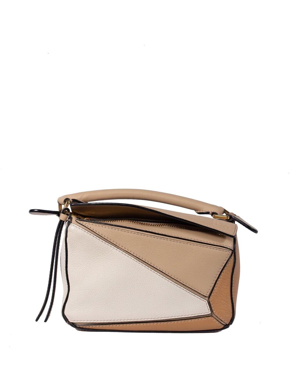 Loewe Small Puzzle Bag White and Tan